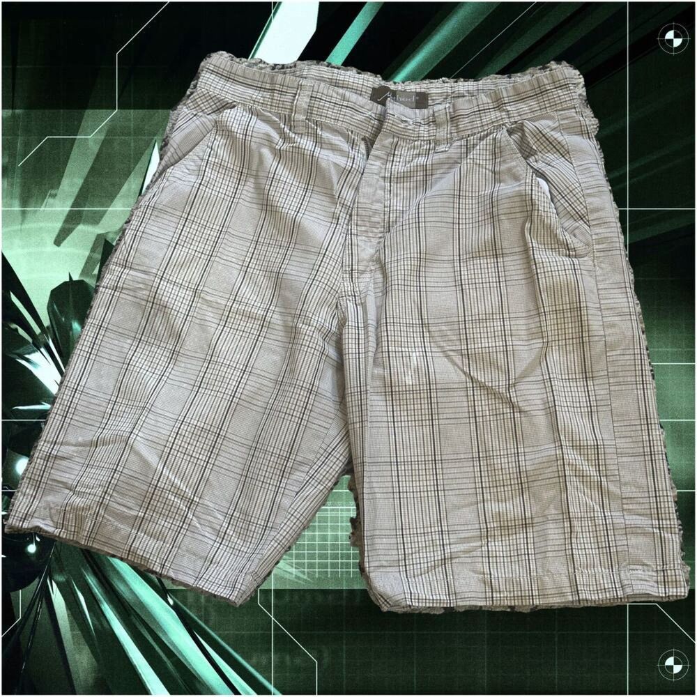 Beige Plaid Shorts - Y2K Vintage